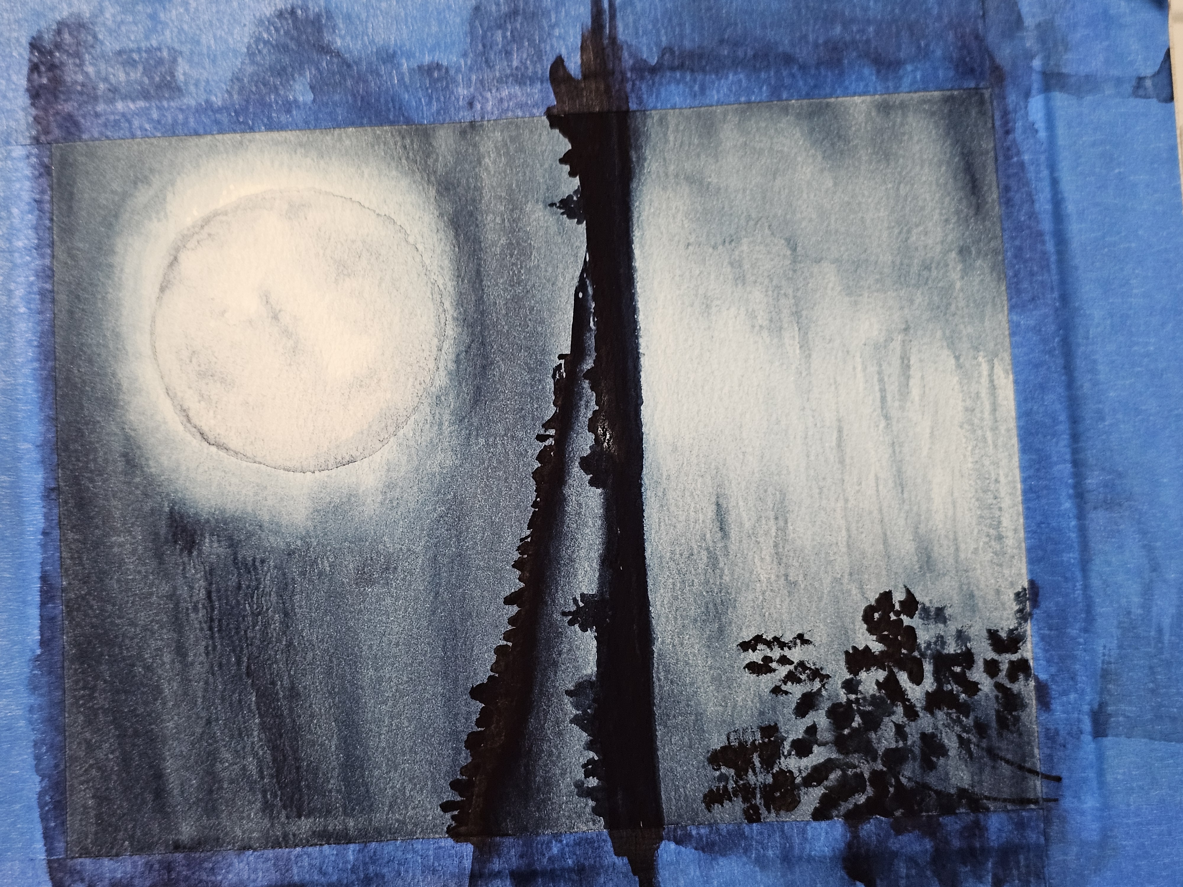 Moody blue landscape