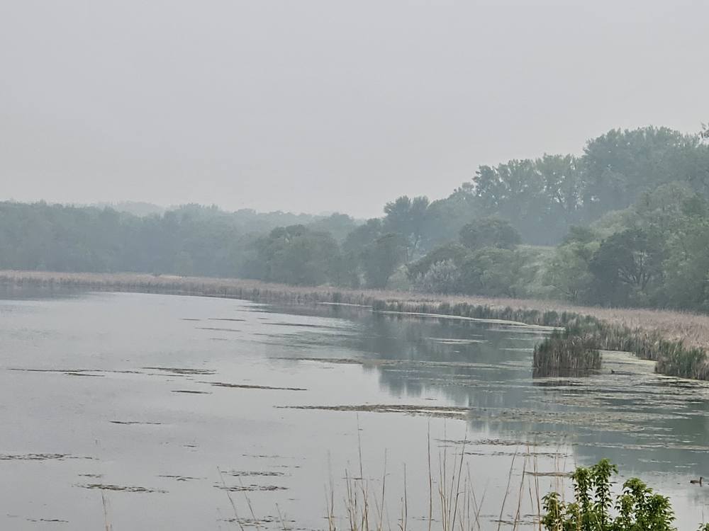 wildfire smoke blanketing the park